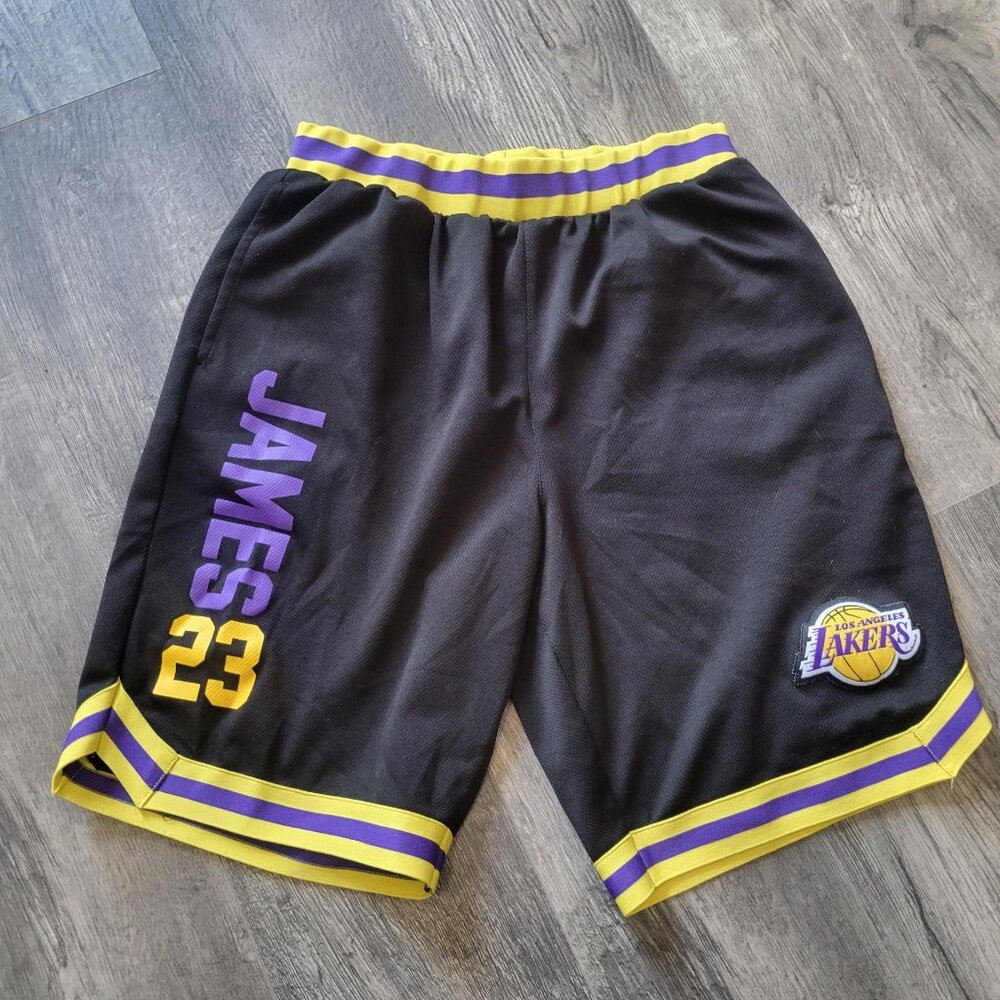 UNK NBA Los Angeles Lakers Lebron James 23 Basketball Shorts Men's L Basketball